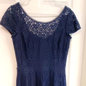 Navy Blue White House Black Market Size 6 dress